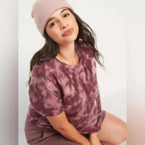 🌻5/$25🌻OLD NAVY Short-Sleeve Cropped Tie-Dye Easy T-Shirt | SMALL |